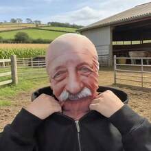 1pc Ultra-Realistic Old Man 3D Mask - Halloween Prank Prop, Party Roleplay Fun Mask, Holiday Atmosphere Decoration, Creative Gag Toy. Made Of Elastic Breathable Fabric, Suitable For Costume Parties, Theme Parties And Short Video Shooting; Essential For Prank Lovers, Bringing Endless Fun And Surprises, Halloween Decor, Fall Decor, Dorm Essential, Fall Home Decor - A - View 3