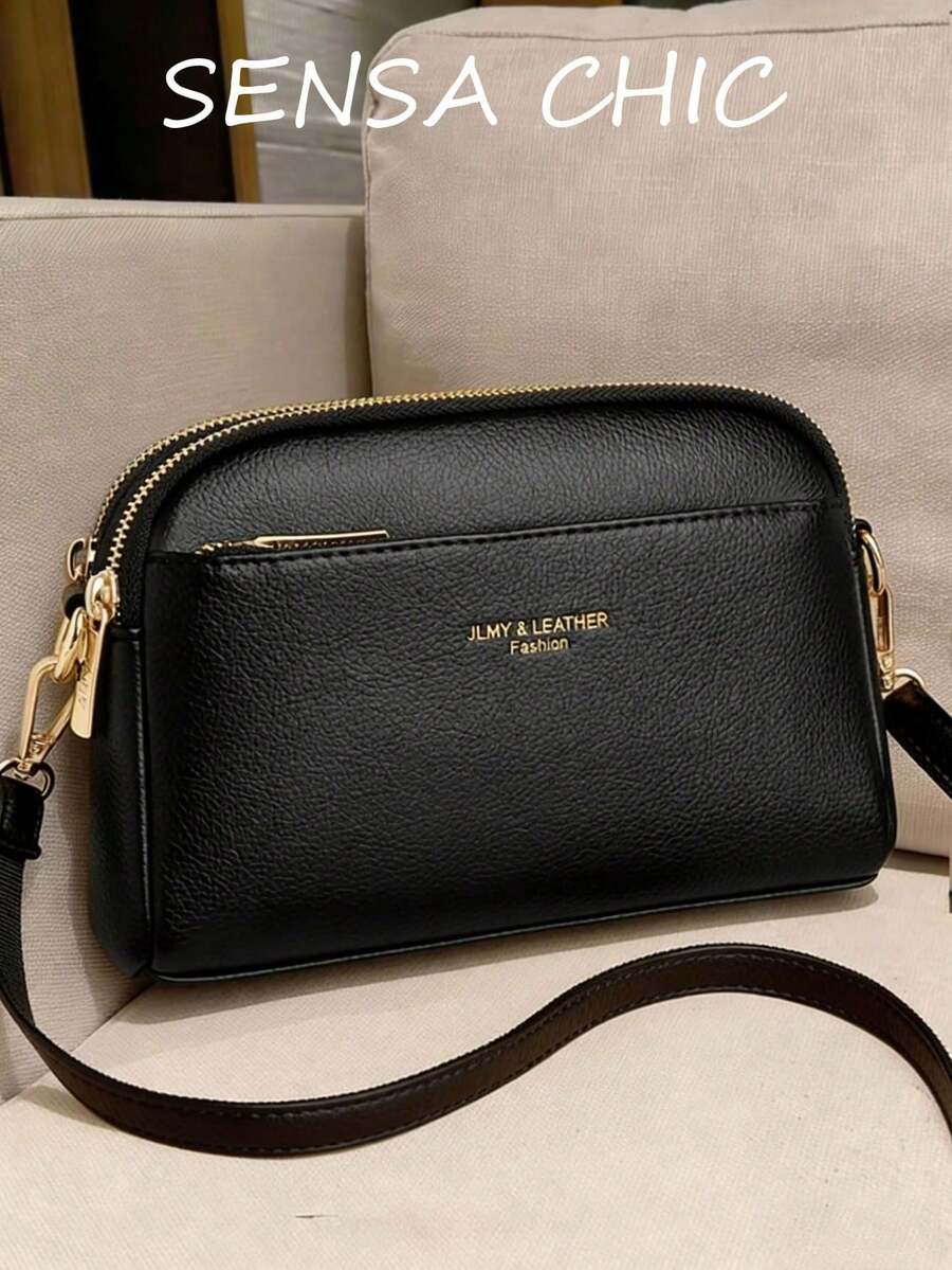 Nueva bolsa de hombro clásica de moda con decoración de letras de payaso, de 8.6 X 5.9 X 1.9 pulgadas, bolsa vintage cuadrada conúltiples compartimentos, elegante bolso de negocios para ir