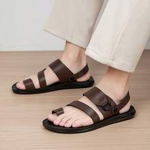 2026 Fashion Casual Toe-Loop Men's Sandals, Versatile & Stylish, Textured Design, Indoor/Outdoor Dual-Use, Practical & Durable - Brown - View 4