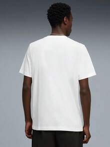 Puma Men's Graphics Short Sleeve Knit Collarless T-Shirt 63689402 - Black and White - View 3