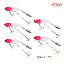 GOTURE 5pcs Long Tail Vibrating Lure, Laser Coating, Streamlined Design, Large Swing Action, 3 Hooks, Double Hook Configuration, Suitable For Sea Bass And Bass Fishing - Multicolor - View 10