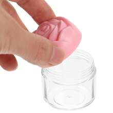 20g Plastic Cosmetic Cream Container, Rose-Shaped Threaded Lid, Empty Cosmetic Sample Jar/Lip Balm Jar, 6pcs/Pack - View 8