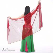 A Belly Dance Scarf With Rectangular, Glittery, Dot-Patterned Fabric. Available In Multiple Colors. Perfect For Dance Accessories, Dance Headbands, And Dance Performances. - Multicolor - View 19