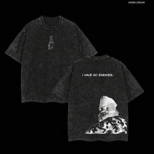 Men's Plain Short Sleeve Vinland Saga Anime T-Shirt - Soft Streetwear, Classic Crew Neck, Loose Fit, Vintage Wash, Seamless Ribbed, Oversized, Cotton - 黑色 - 查看 1