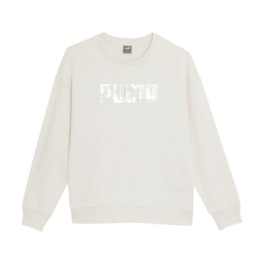 Puma Spring/Autumn Fashion Printed Large Logo Women's Round Neck Long Sleeve Pullover Knit Sweatshirt Sports Sweatshirt 62888365 - White - View 1