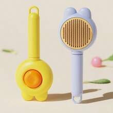 Cat Brush For Short Or Long Haired Cats Dogs Rabbits, Cute Dog Brush With Release Button For Massage And Removes Loose Fur - Multicolor - View 2