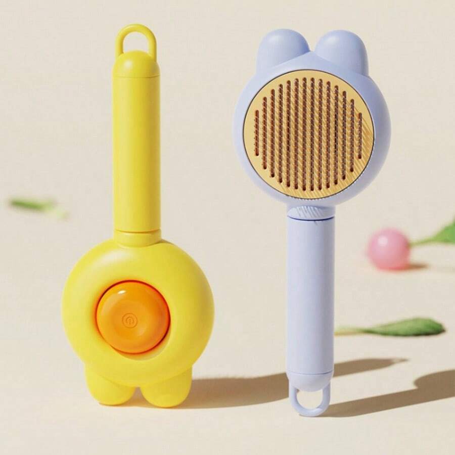 Cat Brush For Short Or Long Haired Cats Dogs Rabbits, Cute Dog Brush With Release Button For Massage And Removes Loose Fur