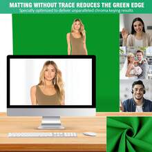 2D Flat Green Background Backdrop, 6.56 X 9.84 Feet; Portable Solid Color Photography Backdrop; Dedicated Green Screen Backdrop For Photography; Virtual Green Screen Backdrop For Zoom Meetings, Live Streaming, Shooting, Video Recording, And Photo Shoots; Fabric Curtain For Party Decorations (Backdrop Only). - Green - View 3