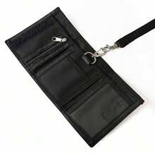 1pc Multifunctional Portable Snap-Button Tri-Fold Wallet, Halter Wallet With Detachable Lanyard, Card Holder With Zipper Coin Pocket, Multiple Card Slots And ID Window, Everyday Portable Wallet - Multicolor - View 6