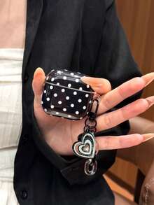 1pc Multicolor Polka Dot Smooth Earphone Case For Air Pods 4 + Matching Heart Bell/Chain/Pendant Earphone Case Compatible With Air Pods 1/2/3/Pro/Pro 2nd Protective Cover. - Multicolor - View 10