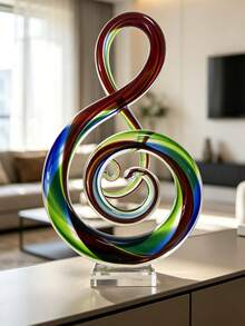 Hand-Blown Colorful Glass Music Symbol Nordic INS Style Home Decor Art Ornament - View 2