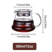 Glass Coffee Server For Drip Coffee Maker, Standard Glass Coffee Carafe, Coffee Pot With Lid, Clear, Available In 360ml, 600ml, And 800ml Sizes - Multicolor - View 8