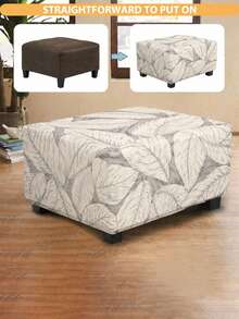 1 buah Sarung Bangku Kaki Persegi Panjang Elastis Bermotif, Cocok untuk Bangku Kaki, Pelindung Furnitur dengan Bagian Bawah Elastis Anti Selip - MultiWarna - View 4