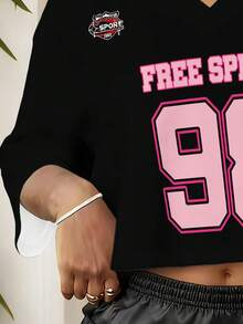 Nueva Camiseta de Animadoras con Cuello en V para Mujer - Colores mezclados - Ver 6