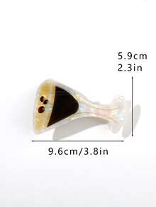 1pc Acetate Mermaid Style Iridescent Red Rhinestone Wine Glass Hair Claw, Creative New Design IN Style Sweet Cool Spicy Girl Half-Up Bun Hair Clip, Hair Claw For Back Of Head, Hair Sectioning And Styling, Slouchy Hair Accessory For Head Shape Modification, Personalized Minimalist Versatile Casual Streetwear Afternoon Tea Hair Clip - Multicolor - View 3