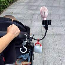 2-In-1 Baby Stroller Fan With Adjustable Clip: 360° Flexible Gooseneck Clip & Universal Tube Clip, Baby Outdoor Travel Gear, Practical Baby Shower Gift - Multiple Styles and Colors - View 1