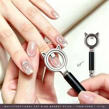 Cat Eye Nail Art Magnetic Tool Set, Professional Magnetic Nail Art Set, Includes Double-Headed Magnet, Ring Magnet, Cylindrical Magnet And Cat Eye Magnetic Wand, Strong Magnetic Effect, Suitable For 3D Starry Sky Velvet Cat Eye Gel Nail Polish, DIY Salon Nail Art Accessories - Multicolor - View 20