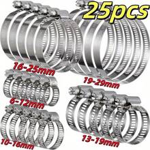 Kit Fitting Penjepit Pipa Baja Tahan Karat Tugas Berat 25 buah dengan Konektor Heliks (Berulir) Baut/Galled, Rentang Ukuran yang Dapat Disesuaikan (25/64' hingga 2-3/4') untuk Sistem Perpipaan, Otomotif, HVAC - Aplikasi Bahan Bakar, Air, dan Tabung - A - View 4