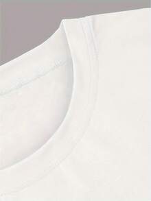 Operation Demand Targeting Cat-Themed Printed Loose-Fitting Round-Neck Fashion Women's Short-Sleeve Top - White - View 3