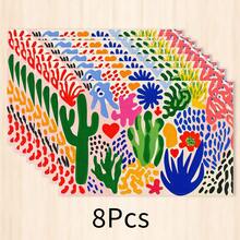 1pc Painted Pattern Placemat, Breakfast Mat, Coffee Mat, Cup Mat, Bowl & Plate Mat, Kitchen & Furniture Accessory, Easy To Clean, Suitable For Home, Restaurant, Restaurant Decor, Holiday Gift, Gift For Friends, Multi-Piece Set - Multicolor - View 17