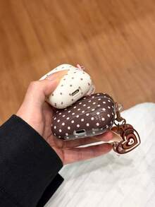 1pc Multicolor Polka Dot Smooth Earphone Case For Air Pods 4 + Matching Heart Bell/Chain/Pendant Earphone Case Compatible With Air Pods 1/2/3/Pro/Pro 2nd Protective Cover. - Multicolor - View 8