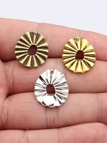 20pcs 22x18mm Hollowed-Out Pleated Egg-Shaped Geometric Charms Pendant For DIY Jewelry Making Necklace Keychain Phone Chain Bracelet Accessories - Egg-shaped - View 1