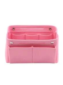Felt Fabric Cosmetic Bag, Multi-Pocket Felt Fabric Makeup Organizer Bag Suitable For Handbag, Travel Toiletry Bag, Inner Pouch - Multicolor - View 18