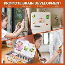 Colorful Sticker Activity Workbook With Animal, Fruit And Everyday Object Patterns, Easy-To-Peel Stickers, Suitable For Sorting And Comparison Games, Develops Focus And Observation Skills, Perfect For Home Or Travel Use Back To School - 亮色貼紙 - 查看 6
