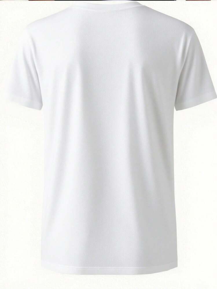Pirate Skull Design + Nautical Style Slogan, Adult T-Shirt With Nautical Anchor Design, Short Sleeve, Men's Fashion T-Shirt, Versatile For Everyday Wear - 白色 - 查看 8