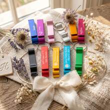 Personalized Bottle Opener Keychain - Customized Engraved Birthday Gift, Bulk Supply, 21st, 30th, 40th, 50th Birthday Party Supplies, Beer Bottle Opener, Unique Party Favor, Milestone Celebration - Multicolor - View 5
