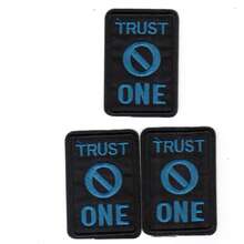 Trust One Pattern Iron-On Embroidery Patch - Fun Design - Easy To Sew Or Iron, Durable Fabric Badge, Suitable For Personalized Jackets, Bags, DIY Crafts And More - Ironing Style - View 3