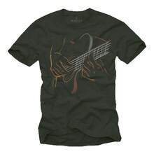 Camiseta de Guitarra para Hombres con Estampado de Música Genial y Estampado Gráfico de Guitarra, Regalo Perfecto para Guitarristas, Músicos y Amantes de la Música S-5XL - Negro - Ver 5