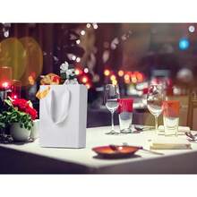 10 Stück/1 Stück weiße Papiertüten - kleine Geschenktüten mit Griffen, 7x4x9 Zoll, Einzelhandel und Party Geschenktüten, Hochzeitstüten - Weiß - Übersicht 7