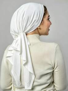 1pc Solid Color Women's Middle Eastern Arabic Classic Fashion Elegant Casual Versatile Ribbon Hijab Cap Wide Brim Curved Turban Hat Suitable For Daily Outdoor Wear - Multicolor - View 19