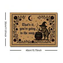1pc Framed/Unframed Vintage Floral Witch Cat Country Gothic Canvas Poster, Humorous Spooky Halloween Kitchen Wall Art Decor, Dark Country Style, Suitable For Dorm, Living Room, Bedroom, Modern Home Decor - A - View 9
