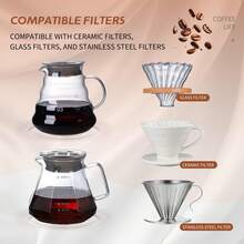 Glass Coffee Server For Drip Coffee Maker, Standard Glass Coffee Carafe, Coffee Pot With Lid, Clear, Available In 360ml, 600ml, And 800ml Sizes - Multicolor - View 4