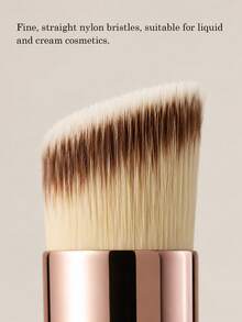 1pc Foundation Brush, Professional Makeup Brush, Fine Straight Nylon Bristles, Used For Creating Perfect Base Makeup, Suitable For Liquid And Cream Cosmetics, Essential Foundation Makeup Brush For Women, Portable Foundation Brush, Optimized For Beginners, Women's Makeup Gift - Multicolor - View 3