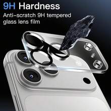 CASECOPS Protector de pantalla de vidrio templado de alta definición para cámara, compatible con iPhone 17 Pro Max/17 Pro, dureza 9H, resistente a arañazos, fácil instalación, antirreflejante, 3D estéreo, protección de cobertura completa de la cámara, alta transparencia, compatible con fundas de teléfono - transparente - Ver 5