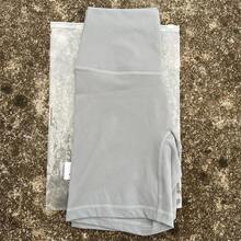 Solid Color Women's Fitness Sports Shorts High Waist Yoga Leg Shorts Cycling Full Body Workout Jog Squat Proof Inner Pocket - 亮橙色 - 查看 11