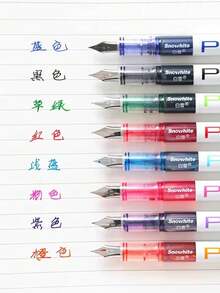 5pcs/10pcs Quick-Dry Fine Tip Plastic Pens With Clip Cap, Disposable Ink Refillable Pens, Back To School - Multicolor - View 3