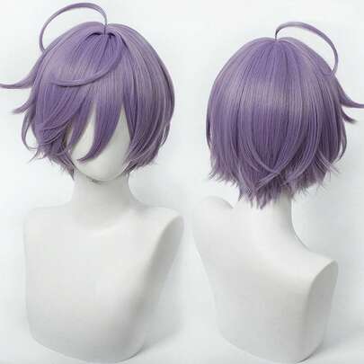 Yewell Lilac 12-Inch Cosplay Wig, Roleplay Headpiece, Daily Series, Japanese Cosplay Headpiece Series, Multi-Style Interpretation, Cartoon Anime, Suitable For Private Party, Daily Roleplay, Halloween