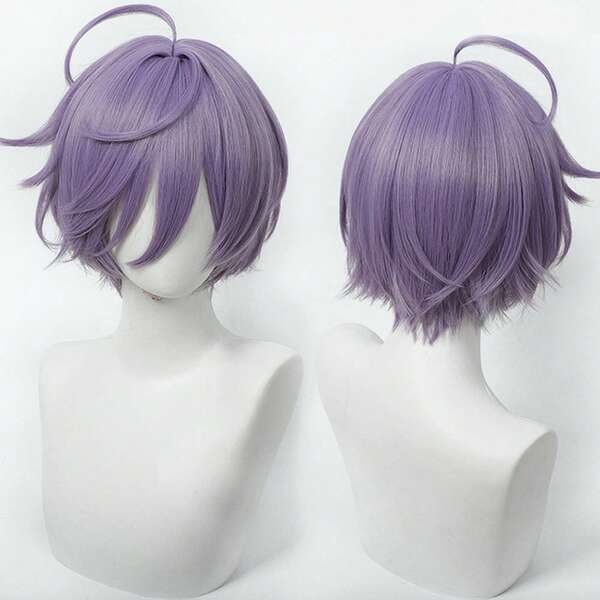 Yewell Lilac 12-Inch Cosplay Wig, Roleplay Headpiece, Daily Series, Japanese Cosplay Headpiece Series, Multi-Style Interpretation, Cartoon Anime, Suitable For Private Party, Daily Roleplay, Halloween