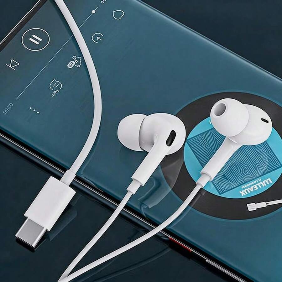 Wired In-Ear Headphones With A Type-C Interface,Supporting Music Playback, Calls,And Volume Control.Compatible With IPhone 17/16/15 Pro Max Air,Pixel 10,9,8,Suitable For Various Situations - View 1