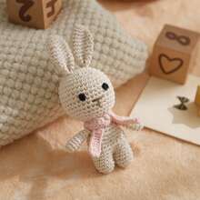 Hand-Woven Rabbit Rattle, Baby Hand Rattle, Grasping Toy, Built-In Bell, 3D Cute Design, Rich Details, Attracts Baby's Attention, Exercises Baby's Hearing, Perfect Birthday Keepsake Gift, Halloween Gift, Christmas Gift - 彩色 - 查看 2
