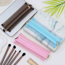 Colorful Transparent Mesh Storage Bags, Slim Portable Makeup Bags And Transparent Accessory Pouches - Perfect For Travel, School And Work - Multicolor - View 4