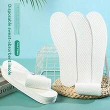 100pcs/10pcs Disposable Thin Wood Pulp Sanitary Shoe Insoles, Sweat-Absorbent, Odor-Resistant, Trimmable, For Men And Women, Military Training Shoe Insoles[Bulk Packaging Reference Image 9] #ShoeInsoles #FootCare #DisposableInserts #MilitarySupplies - White - View 8