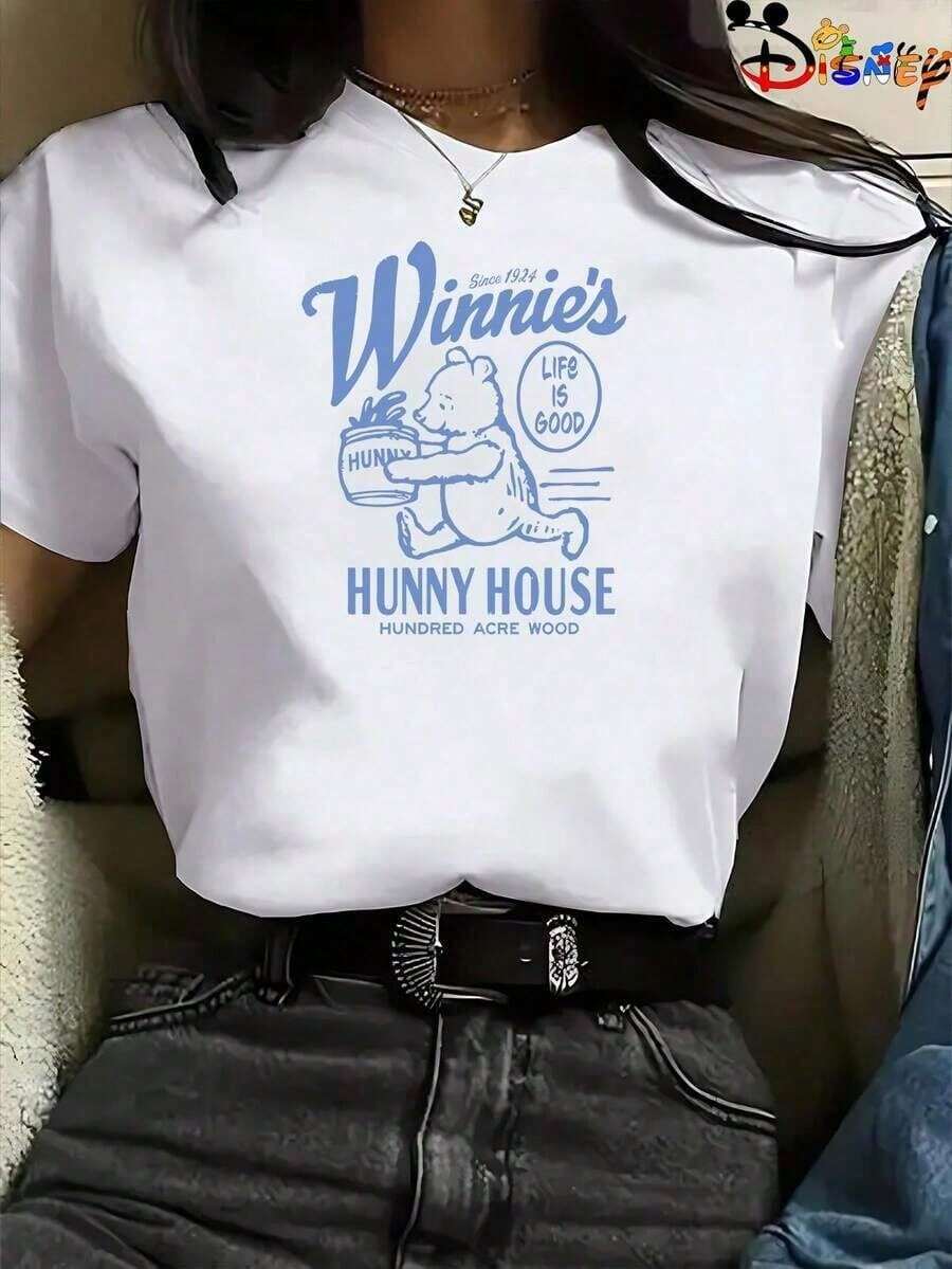 Camiseta con Diseño de Oso Tierno Vintage Manga Corta Casual Streetwear Estilo Retro Juvenil Top Verano Novedad - Blanco - Ver 1