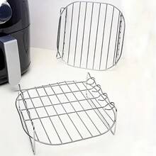 1pc Stainless Steel Air Fryer Rack, 4 Baking Modes, Air Fryer Accessories, Oven Microwave Baking Cooking Rack, Kitchen Accessories - Multiple Styles and Colors - View 6