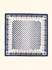 1pc 2026 Minimalist Polka Dot Print Headscarf, Spring New Arrival, Women's Multi-Functional Waist Belt Accessory, Fashionable Flowing Hairband - Navy Blue - View 6