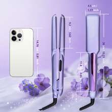 ANGENIL 2合1直髮器與捲髮棒女性專業造型工具 50–55W 110–240V雙電壓 8段可調溫度設定 - 藍色 - 查看 4